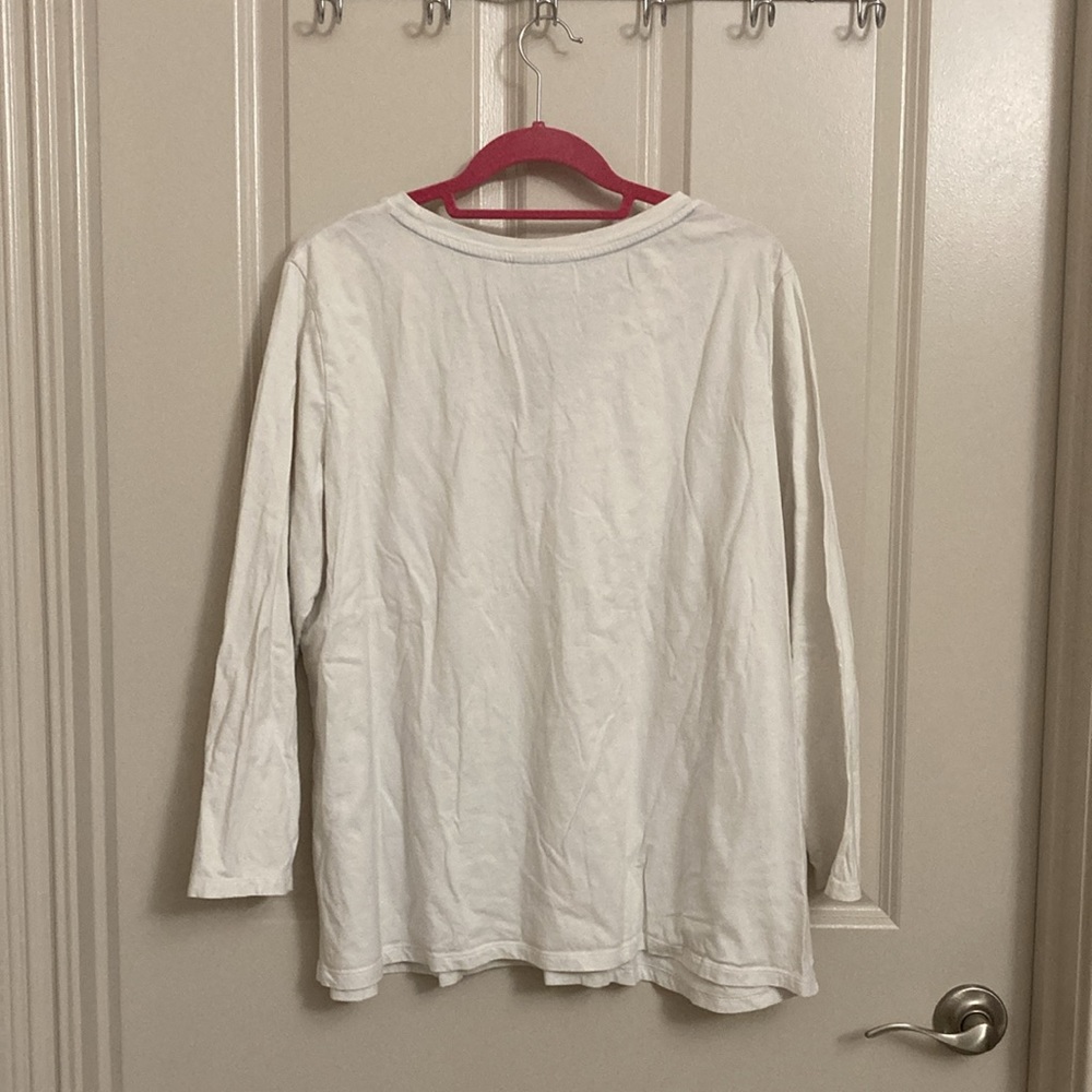 Avenue 3/4 Sleeve White T-Shirt Top - Picture 4 of 8